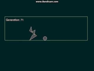 Modeled genetic algorithm learning to jump over ball