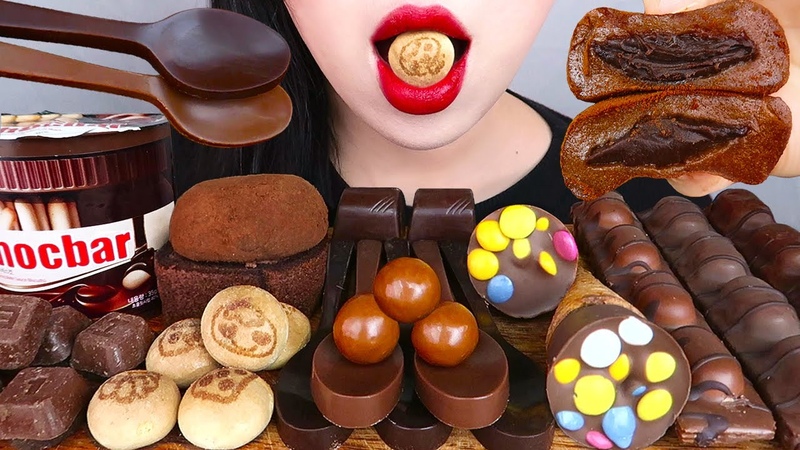 ASMR CHOCOLATE DESSERTS 초콜릿 디저트 먹방 EDIBLE SPOON, MALTEASERS, SNACKS, COOKIE EATING SOUDNS