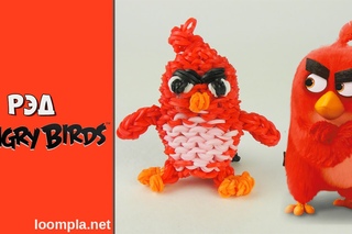 РЕД. Злые птички из резинок. Как сплести фигурки из резинок. Angry Birds Red