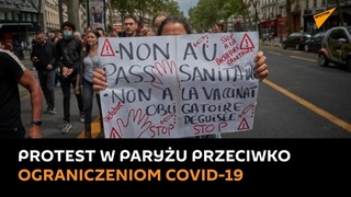 Protest przeciwko ograniczeniom COVID w Paryu
